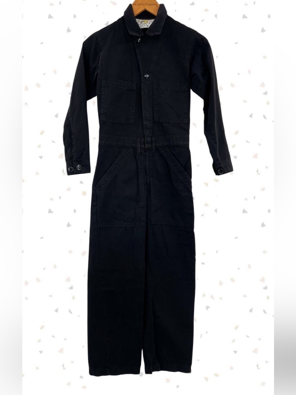 Big Bud Press Basic Black Everyday Jumpsuit Boilersuit Coveralls Cotton Size XXS